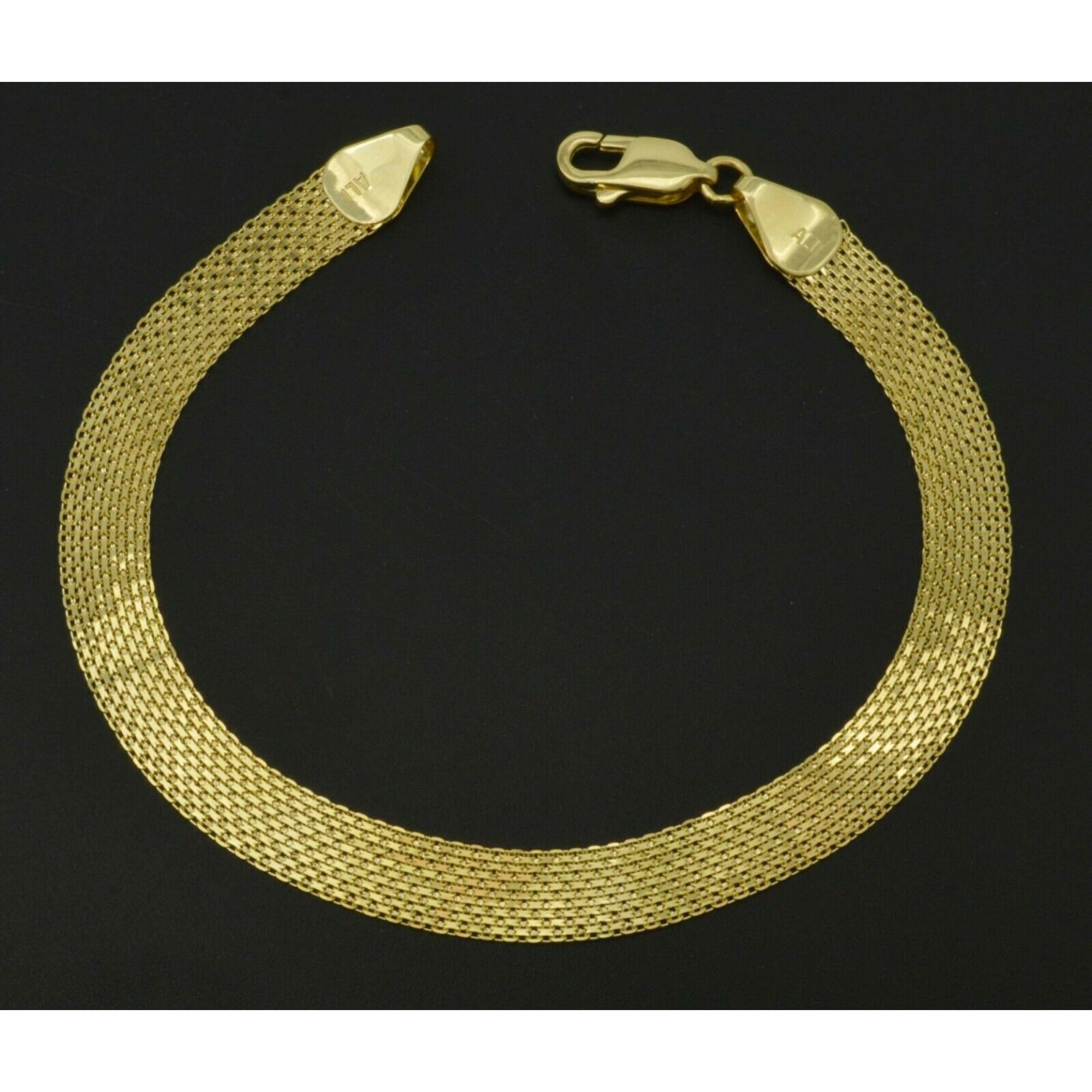 10k Yellow Solid Gold Bismark Link Bracelet 6 Mm 7 7.5 8